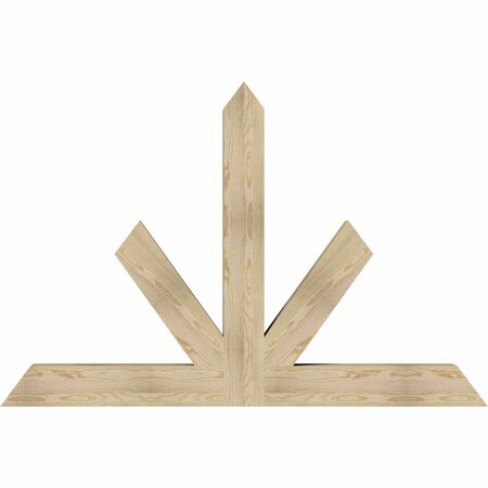 Ekena Millwork Saratoga Rough Sawn Timber Gable Bracket, Douglas Fir, 72"W x 48"H x 6"D x 6"F, 16/12 Pitch GBW072X48X0606SAR00RDF